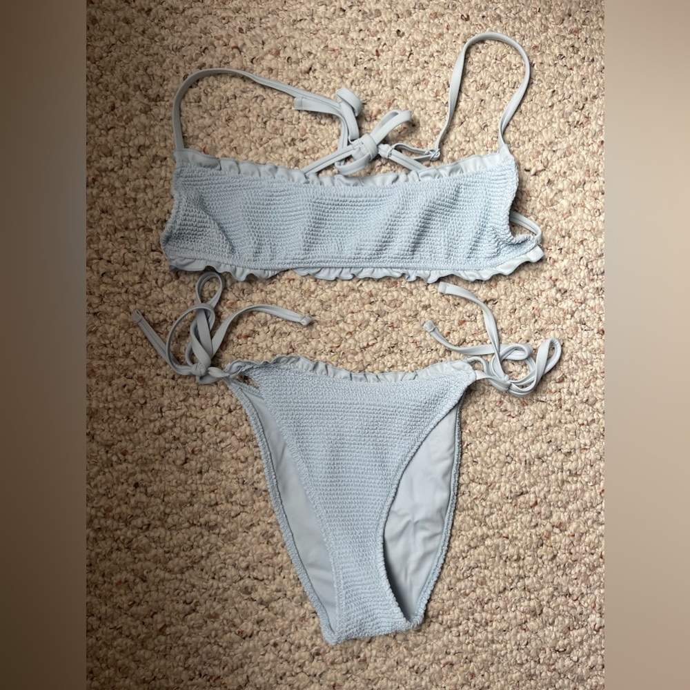 Light blue 2 piece swim suit